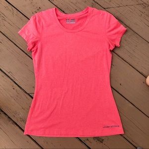 Under Armour Coral Hot Pink Workout Tee Gym Run